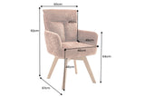 Drehstuhl BIG GEORGE mit Armlehnen, Chenille-Stoff, rostbraun, drehbar