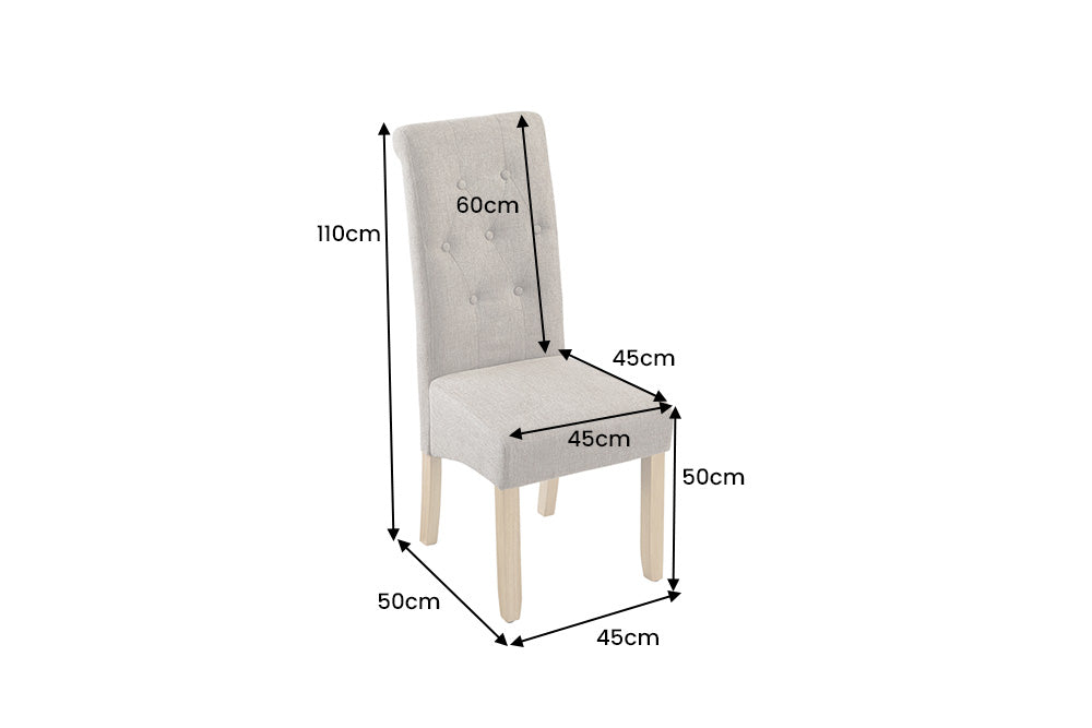 Chair CASA w/ neck roll textured fabric taupe