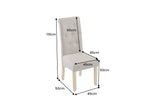 Chair CASA w/ neck roll textured fabric taupe