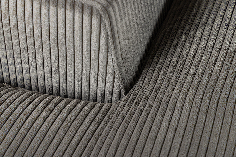 Canapé d'angle BABYLON 270cm XXL avec pouf cordon gris