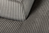 Corner sofa BABYLON 270cm XXL w/ ottoman cord grey