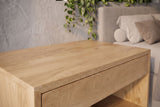 Bedside table PURE 50cm hanging mango wood natural cream finish