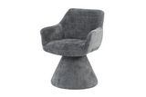 Swivel chair AMBIENTO 180° auto-return w/ armrests chenille grey