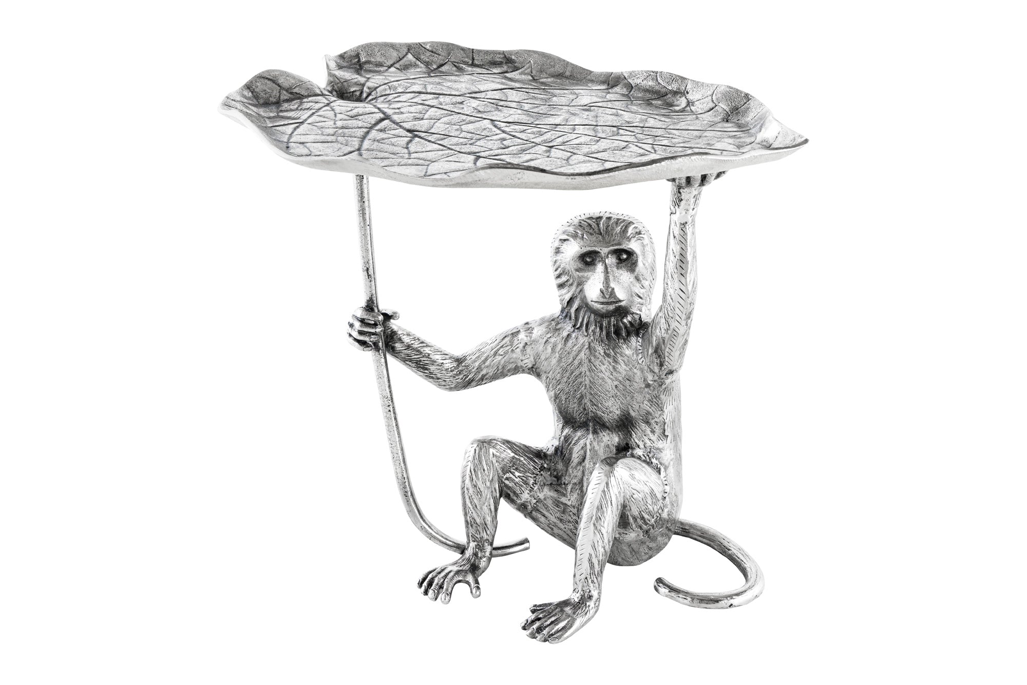 Living - Masă laterală WILDLIFE MONKEY 55cm argintie