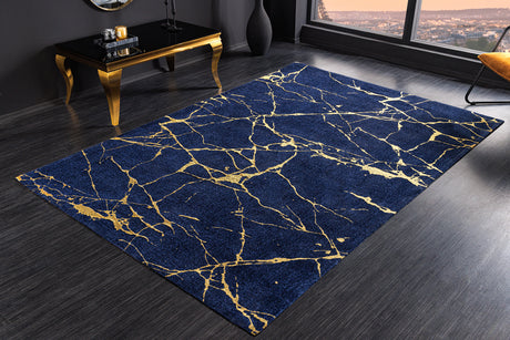 Carpet MARBLE 160x240cm royal blue gold