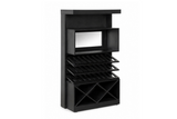 Bar cabinet SCORPION 160cm w/ mirror mango wood black
