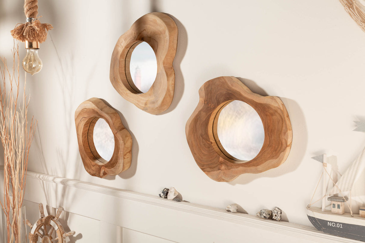 Mirror REFLECT 31cm teak wood