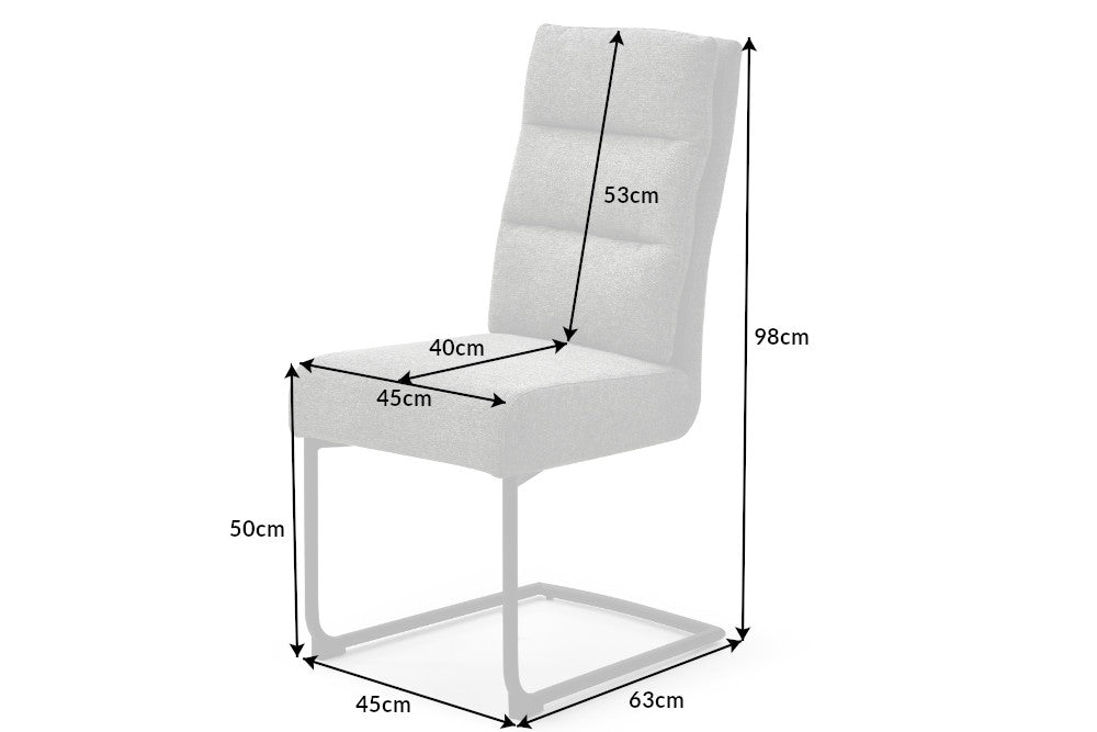 Freischwinger COMFORT Strukturstoff grau