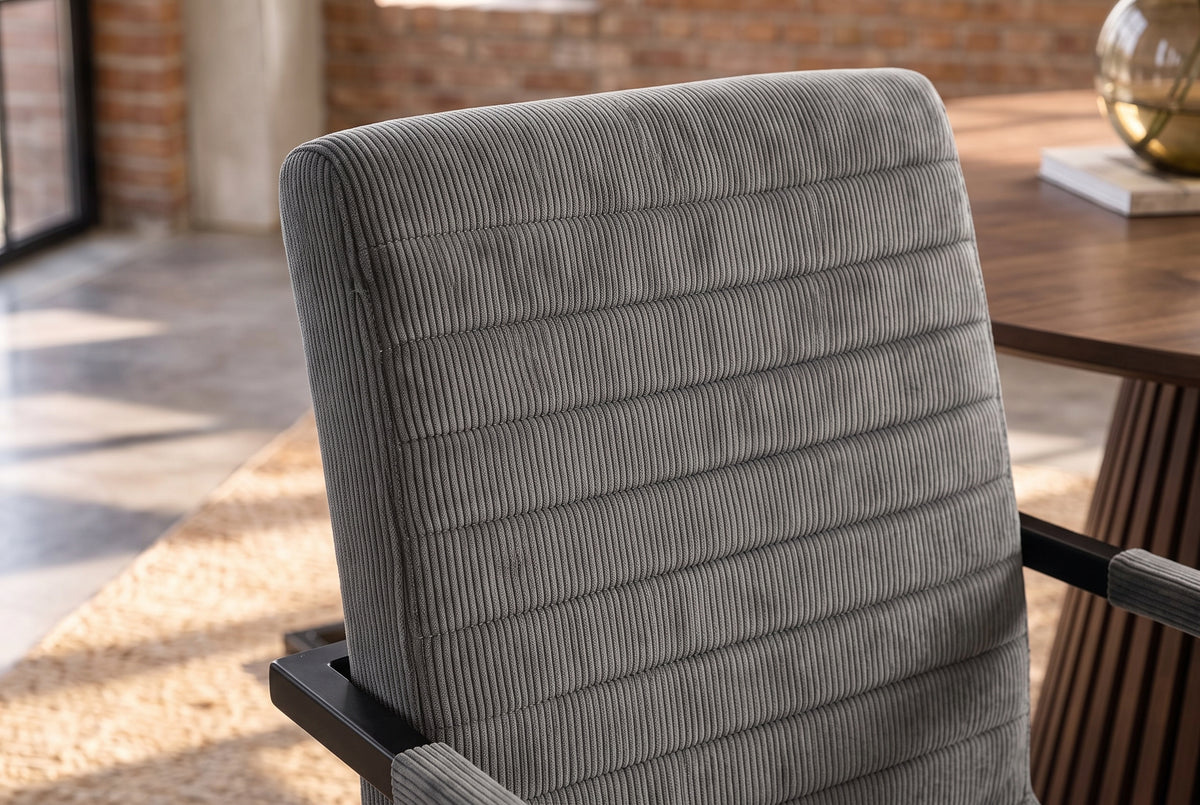 Cantilever chair LOFT w/ armrests cord grey metal frame black