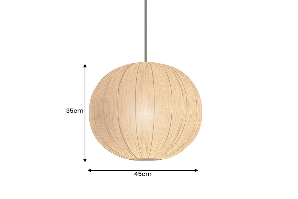 Pendelleuchte ORGANIC 35cm Natur Stoffschirm Gold im Boho Style