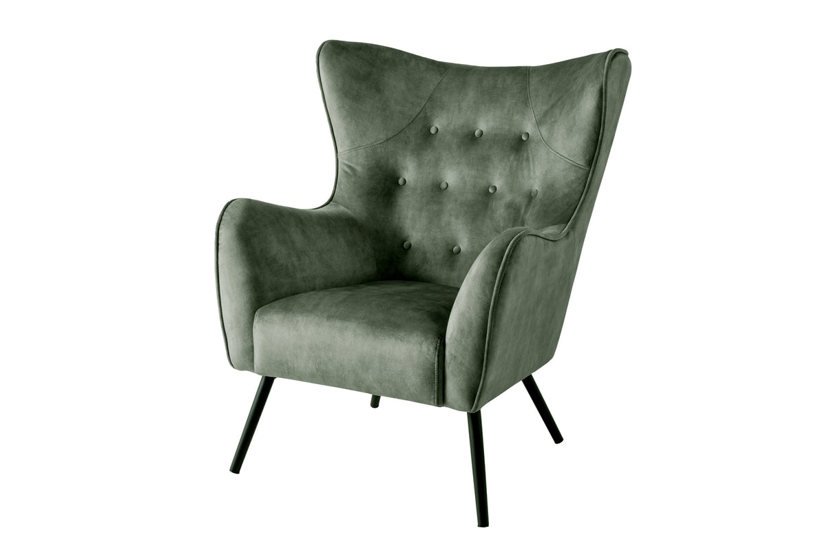 Wing chair AMSTERDAM velvet green