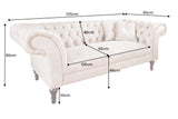 Sofa PARIS CHESTERFIELD 225cm velvet champagne