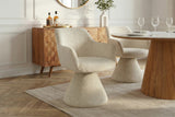 Swivel chair AMBIENTO 180° auto-return w/ armrests chenille beige