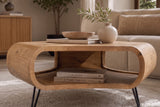 Coffee table ORGANIC LIVING 90cm w/ hairpin legs mango wood natural