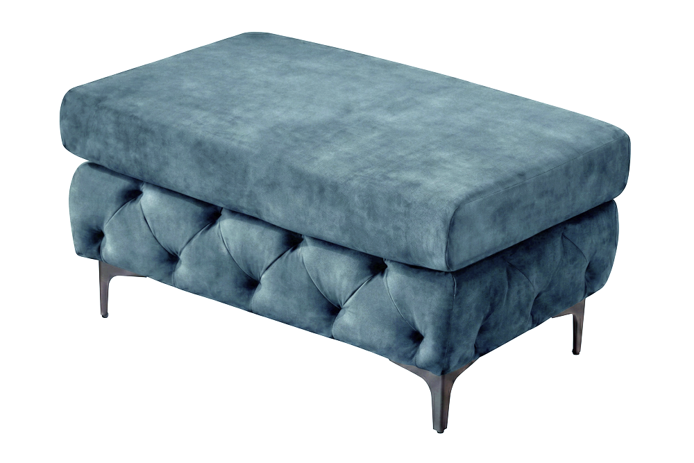 Hocker MODERN BAROCK 95cm Samt petrol