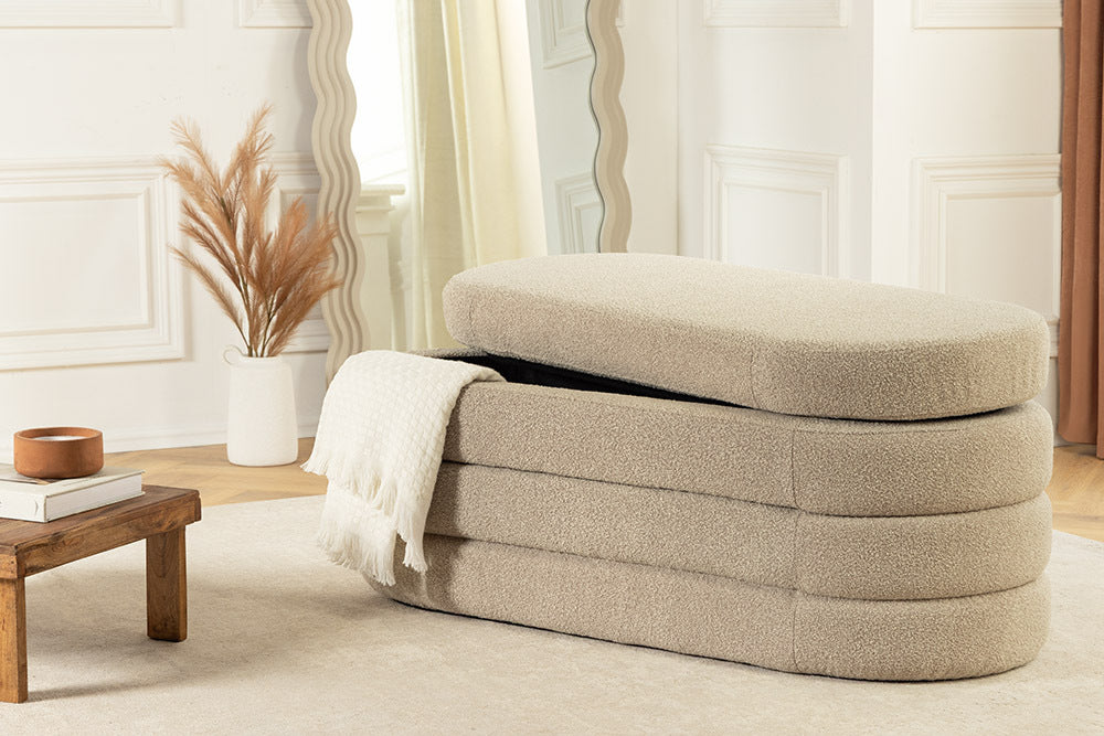 Polsterbank VOQUE 115cm Bouclé Taupe
