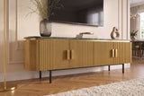 TV-Board VENEZIANO 160cm Mangoholz und Marmorplatte grün braun
