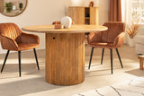 Dining table TRES CHIC Ø 120cm round mango wood brown w/ storage space