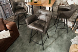 Bar chair LOFT with armrests microfibre taupe grey