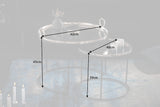 Side table ELEMENTS ORIENTAL 46-62cm set of 2 removable trays silver