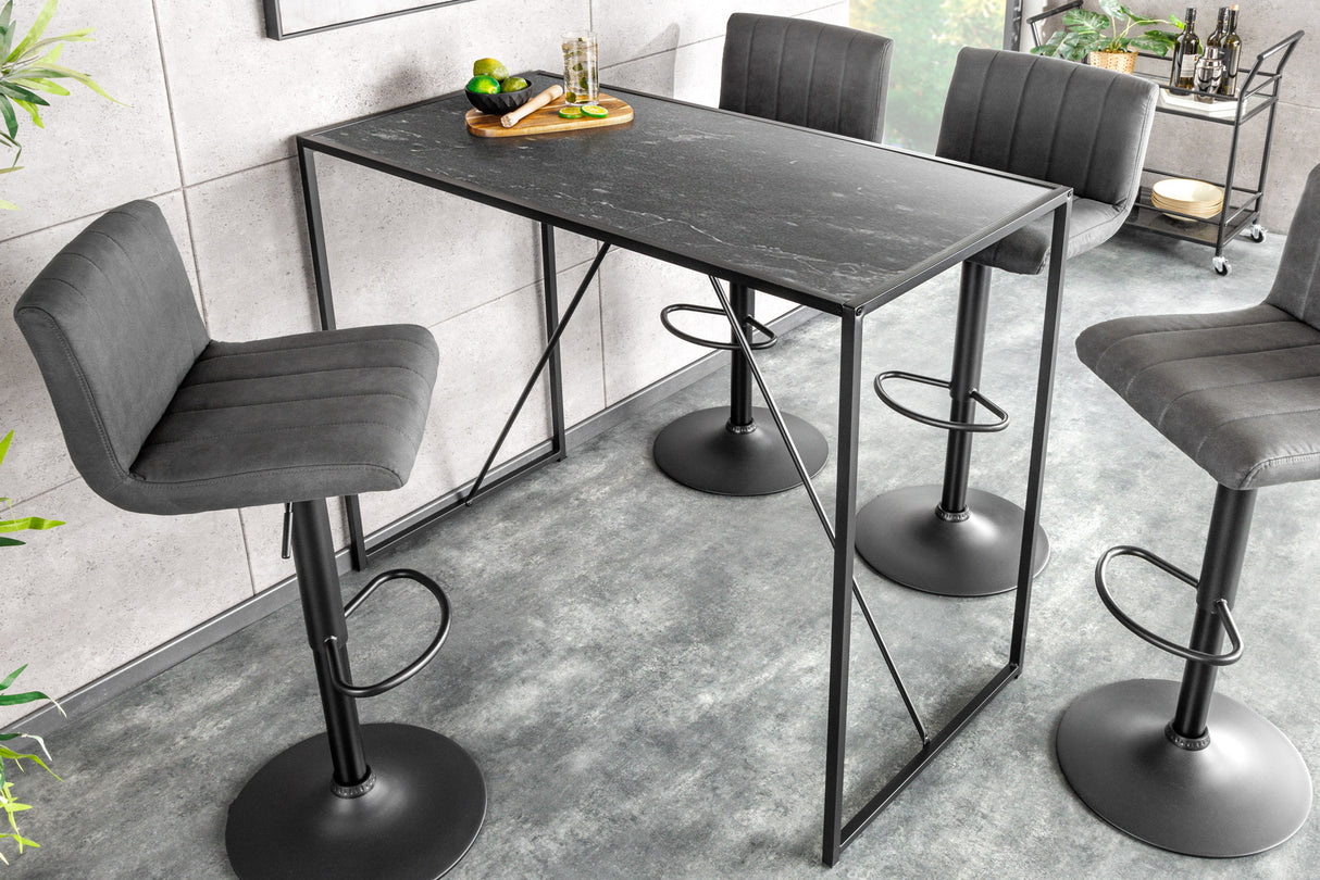 Bar table SLIM LINE 120cm black marble look