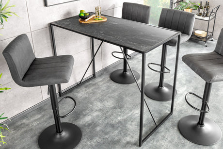 Bar table SLIM LINE 120cm black marble look