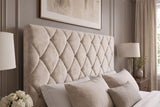 Bett ELYSIUM 180x200cm mit Stauraum und Lattenrost Samt Champagner Beige