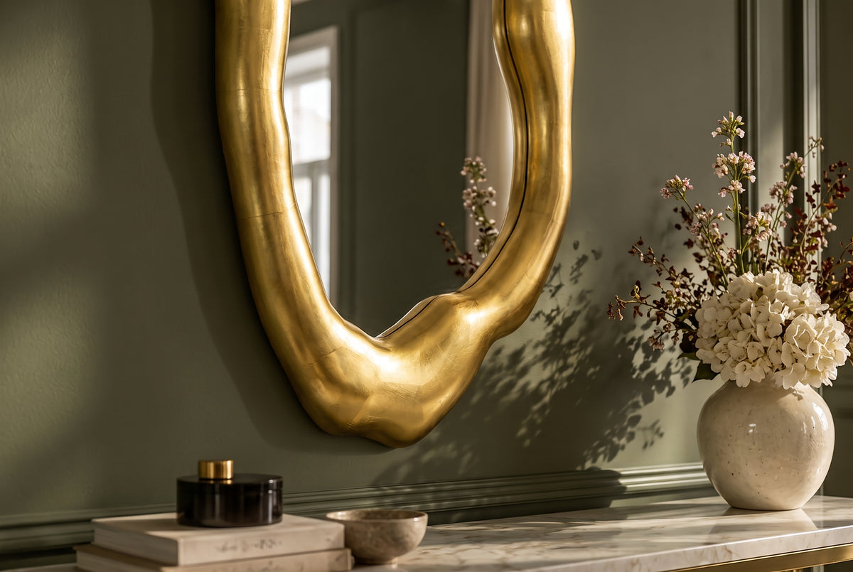 Wandspiegel AURA 90cm gold