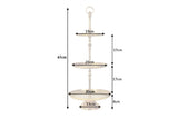 Etagere ORIENT 65cm 3 trays with hammer stroke effect gold