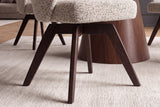 Swivel chair WALKÜRE 180° auto-return w/ armrests spring core textured fabric beige brown