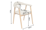 Chair VALHALLA WOOD w/ armrests textured fabric creamy and oak wood natural