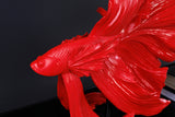 Tischleuchte CROWNTAIL 65cm Polyresin rot Lampenschirm schwarz