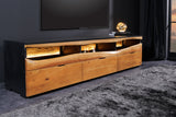 TV-Platine GRAND ACACIA 180 cm Akazienholz, Naturkante, mit LED-Beleuchtung