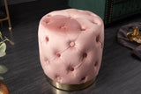 Stool MODERN BAROCK 35cm velvet dusky pink gold