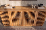 Sideboard SCULPTURA 170cm offene Lamellenfront abgerundete Kanten Mangoholz natur