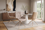 Chair DIVANI retro style velvet microfibre champagne beige