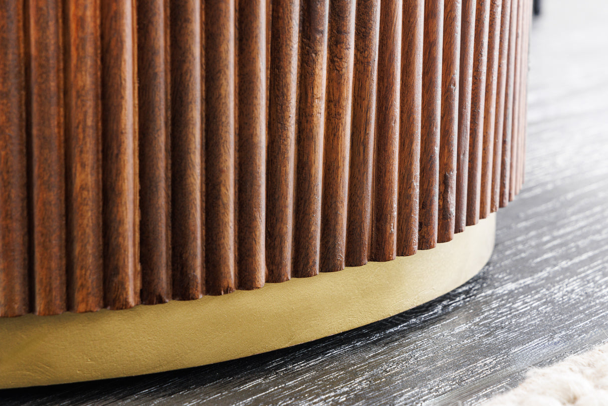 Dining table GATSBY 140cm round mango wood marble