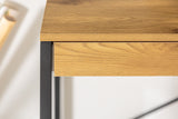 Corner desk STUDIO 130cm with 2 drawers oak look