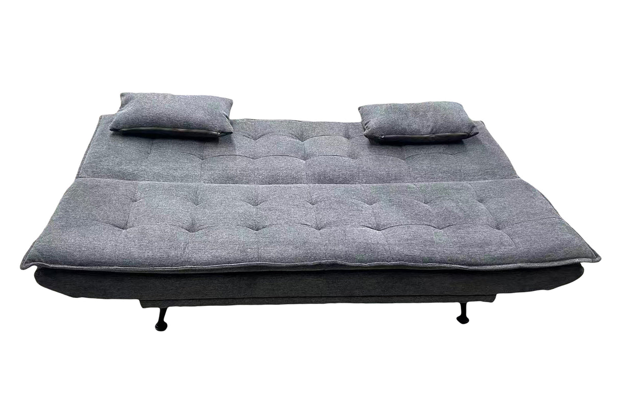 Sofa bed JAZZ 195cm 3-seater textured fabric grey