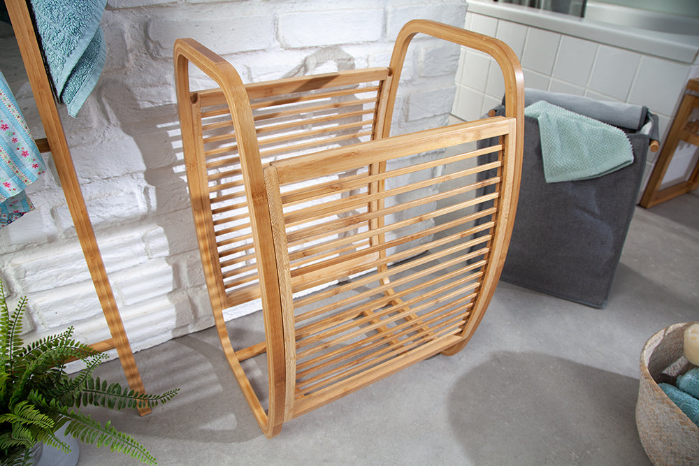 Wäschekorb LAGOON SPA 60cm Bambus natur, herausnehmbarer Beutel grau