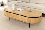 Coffee table ATELIER 120cm natural oak wood look w/ black legs