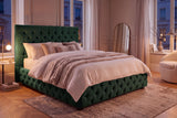 Bett PARIS CHESTERFIELD 180x200cm Samt dunkelgrün