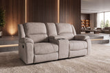 Kinosessel HOLLYWOOD 2-Sitzer Relaxfunktion mit Stauraum Samt champagner beige