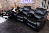 Cinema armchair HOLLYWOD 3-seater artificial leather black