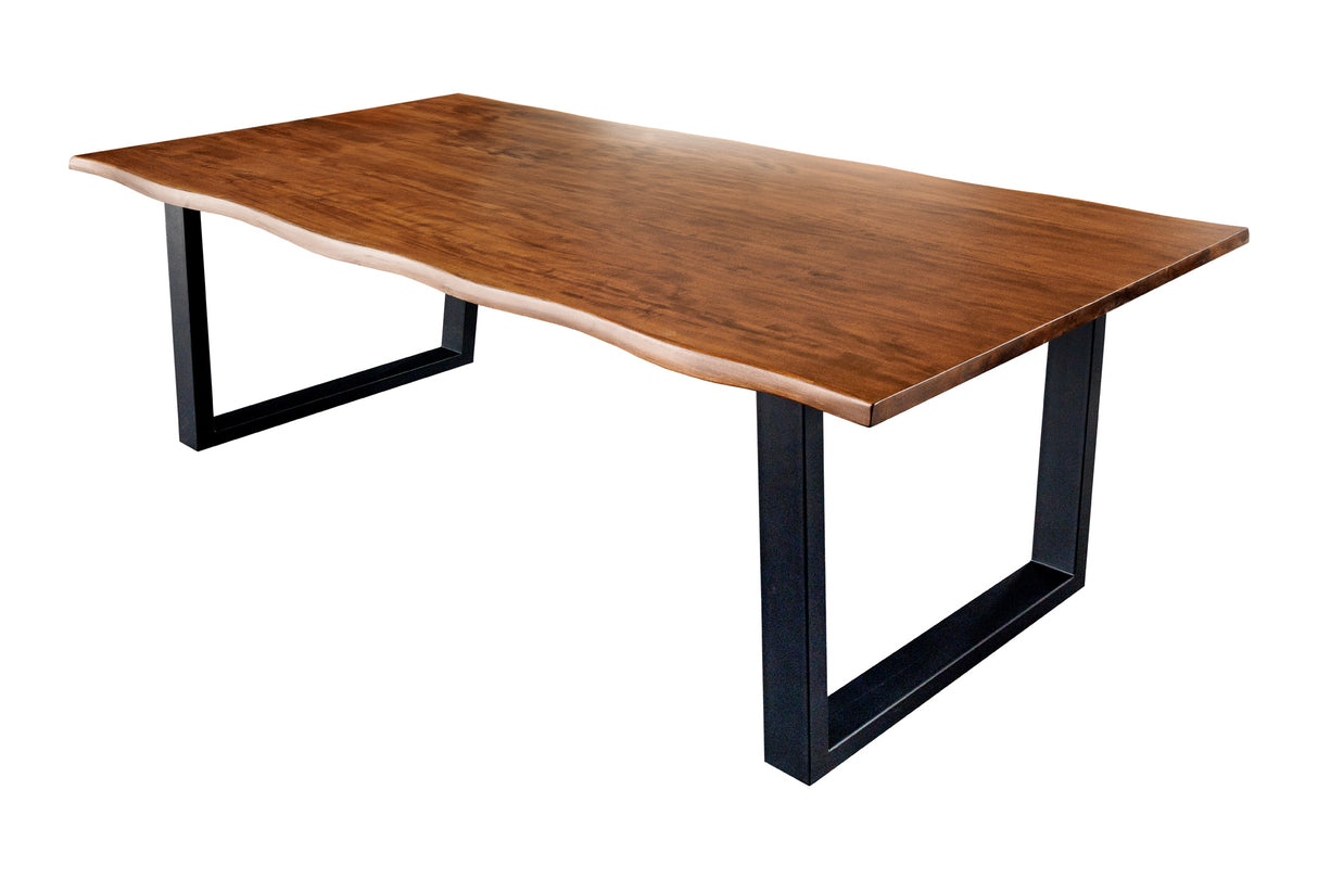 Dining table GENESIS 200cm 35mm acacia wood brown w/ black iron frame