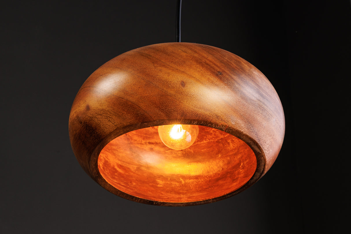 Hängeleuchte ALVA 25cm Eisen und Akazienholz natur