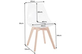 Chair SCANDINAVIA MEISTERSTÜCK beech wood legs transparent black artificial leather