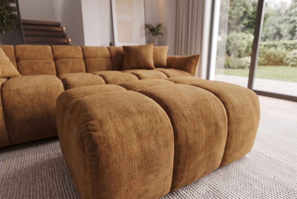 Hocker CLOUD 100cm Samt Senfgelb