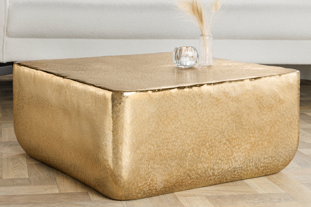 Coffee table UNIT 70cm hammer stroke effect gold
