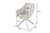 Swivel chair PAPILLON rotatable 180° w/ armrests leather taupe